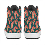 Camping Tent Pattern Print High Top Leather Sneakers