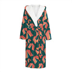 Camping Tent Pattern Print Hooded Bathrobe