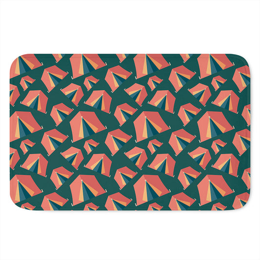 Camping Tent Pattern Print Indoor Door Mat