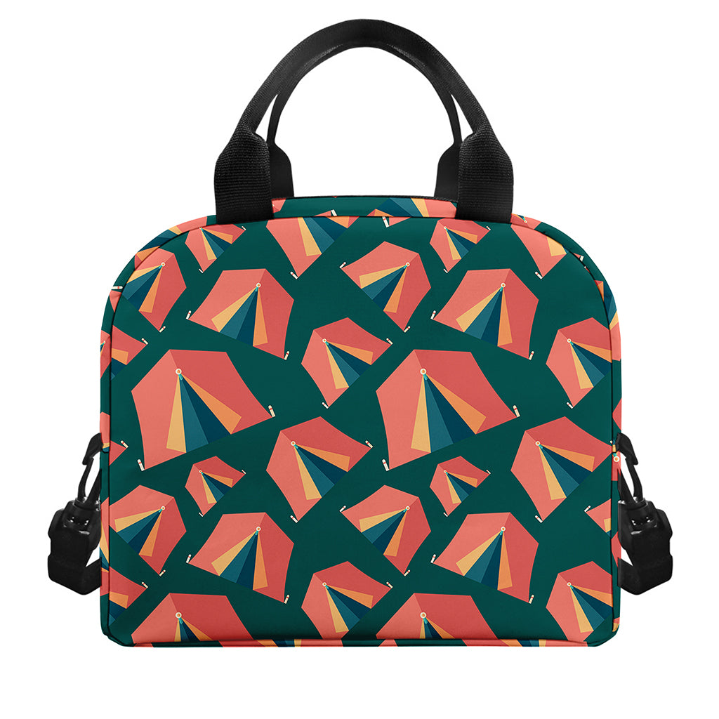 Camping Tent Pattern Print Insulated Lunch Bag