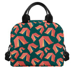Camping Tent Pattern Print Insulated Lunch Bag