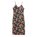 Camping Tent Pattern Print Jersey Midi Cami Dress