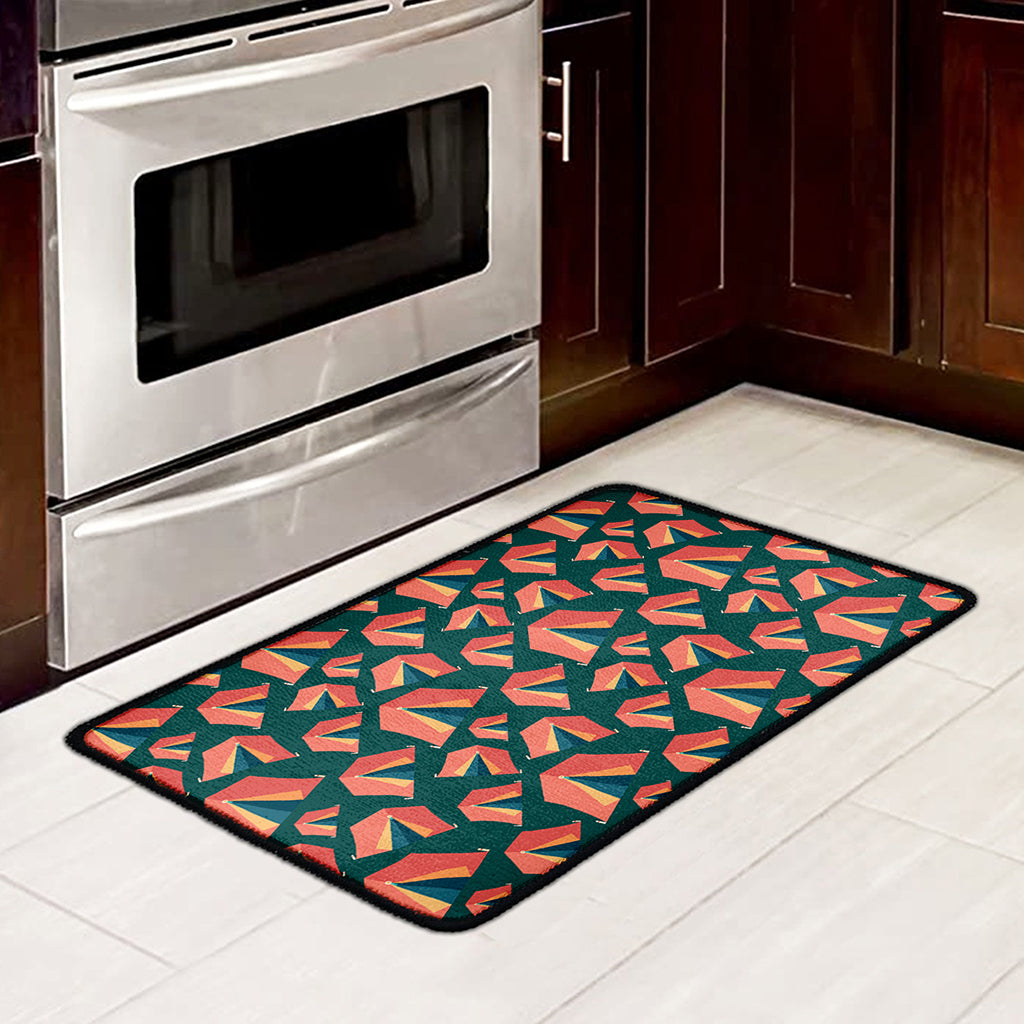Camping Tent Pattern Print Kitchen Mat