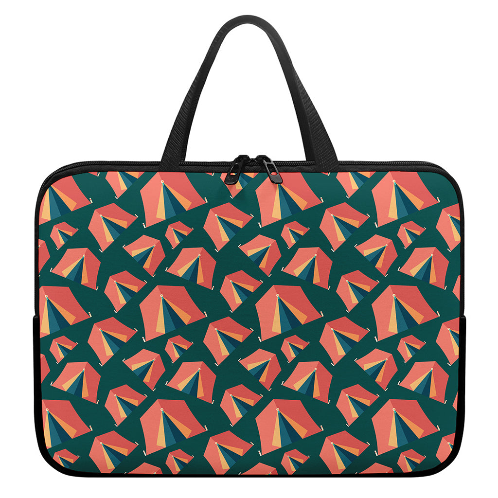 Camping Tent Pattern Print Laptop Sleeve With Handle