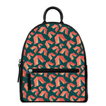 Camping Tent Pattern Print Leather Backpack