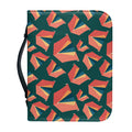 Camping Tent Pattern Print Leather Bible Cover