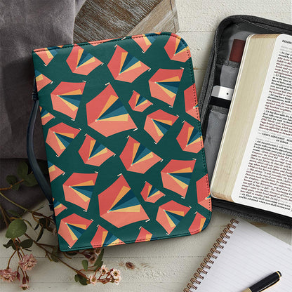 Camping Tent Pattern Print Leather Bible Cover