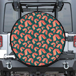 Camping Tent Pattern Print Leather Spare Tire Cover