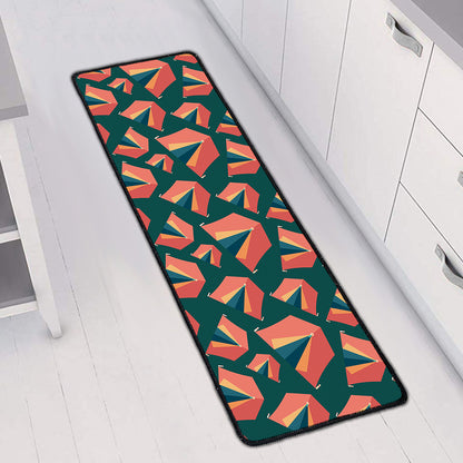 Camping Tent Pattern Print Long Kitchen Mat