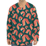 Camping Tent Pattern Print Long Sleeve Baseball Jersey