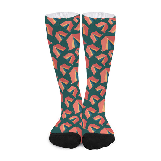 Camping Tent Pattern Print Long Socks