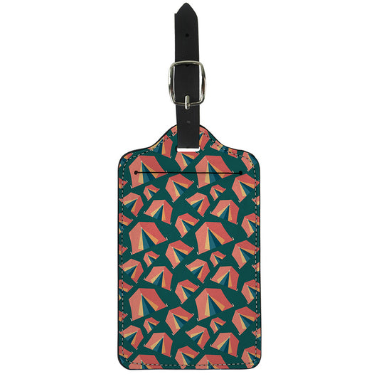 Camping Tent Pattern Print Luggage Tag