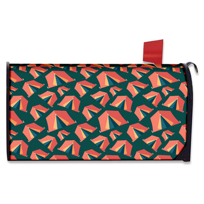 Camping Tent Pattern Print Mailbox Cover