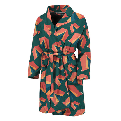 Camping Tent Pattern Print Men's Bathrobe