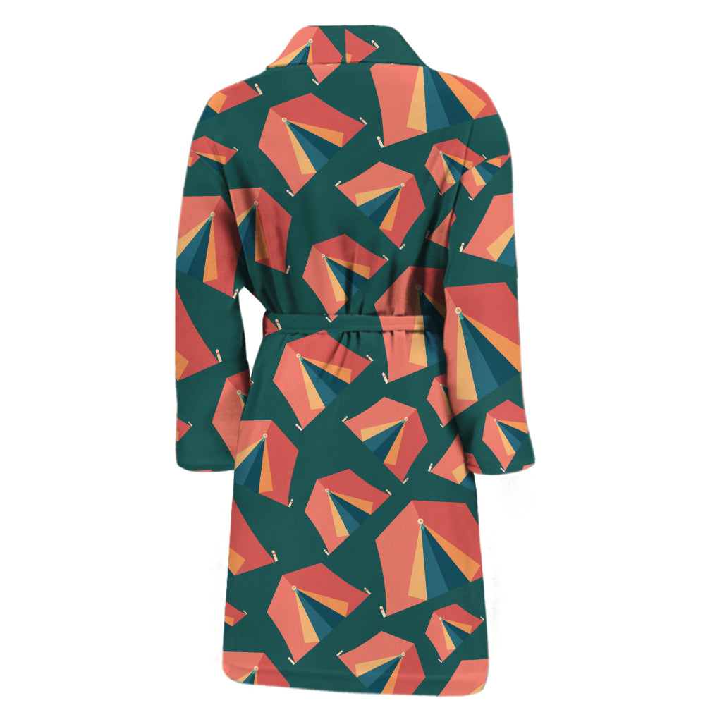 Camping Tent Pattern Print Men's Bathrobe