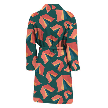 Camping Tent Pattern Print Men's Bathrobe