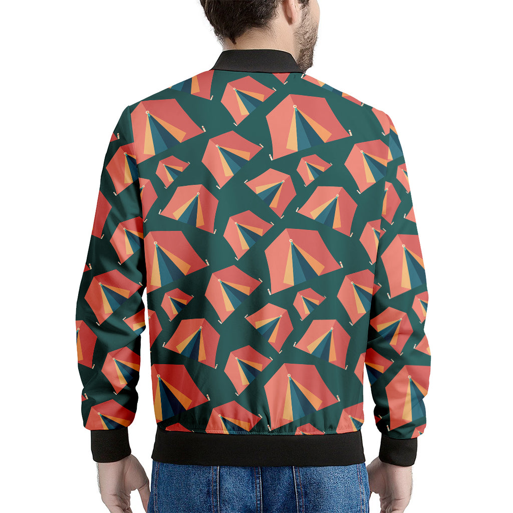 Camping Tent Pattern Print Men's Bomber Jacket