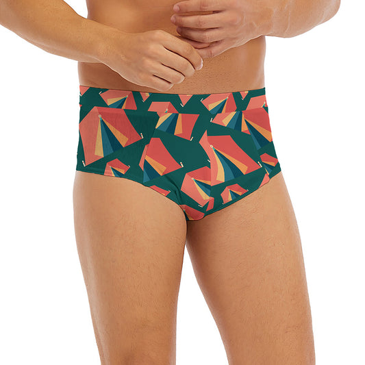 Camping Tent Pattern Print Men's Briefs