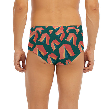 Camping Tent Pattern Print Men's Briefs