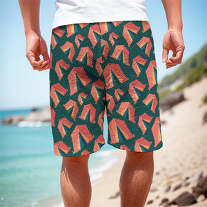 Camping Tent Pattern Print Men's Cargo Shorts