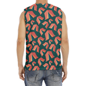 Camping Tent Pattern Print Men's Fitness Tank Top