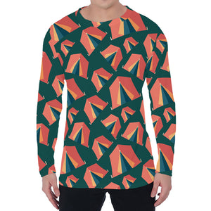 Camping Tent Pattern Print Men's Long Sleeve T-Shirt