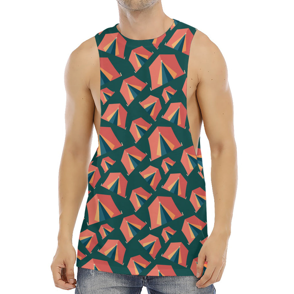 Camping Tent Pattern Print Men's Muscle Tank Top