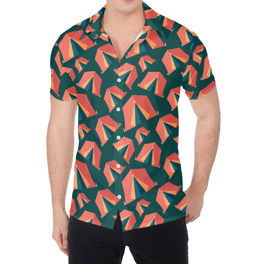 Camping Tent Pattern Print Men's Shirt