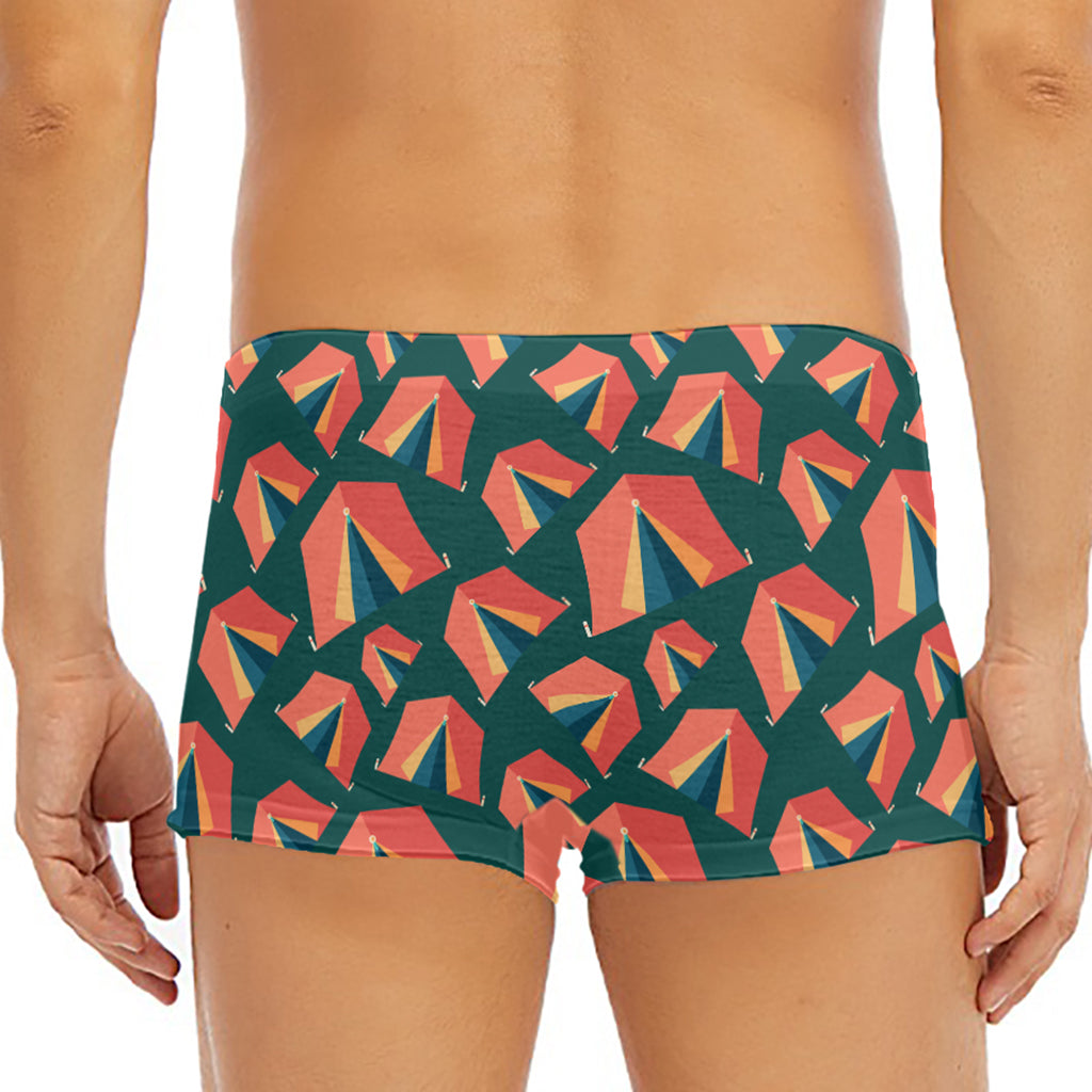 Camping Tent Pattern Print Men's Short Boxer Briefs