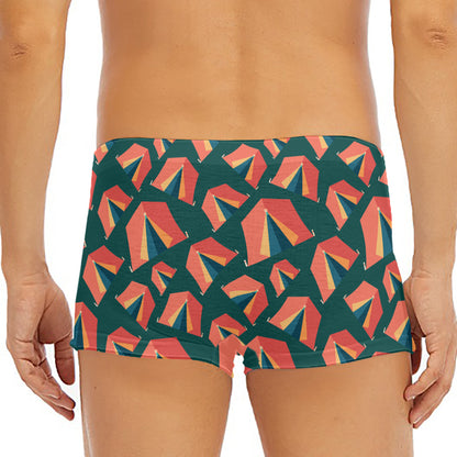 Camping Tent Pattern Print Men's Short Boxer Briefs
