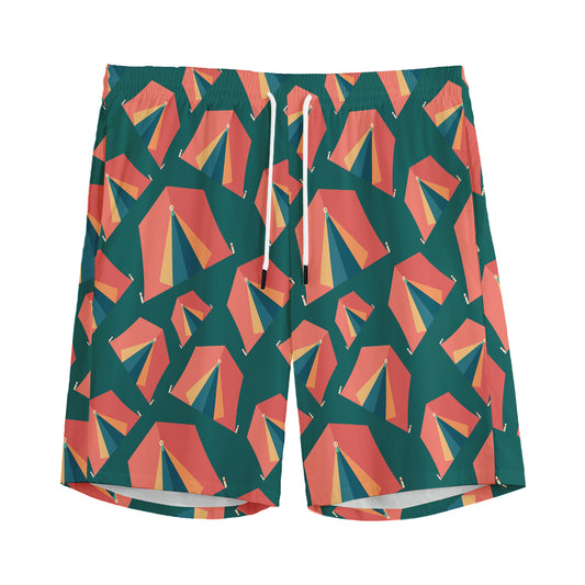 Camping Tent Pattern Print Men's Sports Shorts