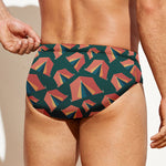 Camping Tent Pattern Print Men's Swim Briefs