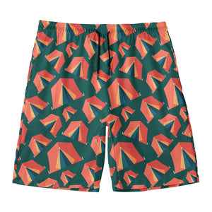 Camping Tent Pattern Print Men's Swim Trunks