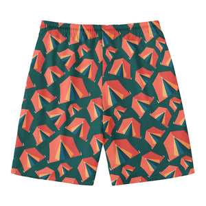 Camping Tent Pattern Print Men's Swim Trunks