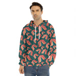 Camping Tent Pattern Print Men's Velvet Pullover Hoodie