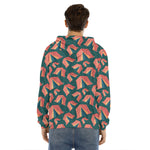 Camping Tent Pattern Print Men's Velvet Pullover Hoodie