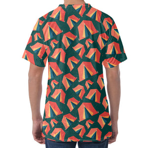 Camping Tent Pattern Print Men's Velvet T-Shirt