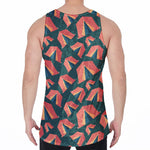 Camping Tent Pattern Print Men's Velvet Tank Top