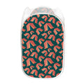 Camping Tent Pattern Print Mesh Laundry Hamper