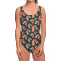Camping Tent Pattern Print One Piece Swimsuit