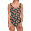 Camping Tent Pattern Print One Piece Swimsuit