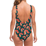 Camping Tent Pattern Print One Piece Swimsuit
