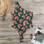 Camping Tent Pattern Print One Shoulder Bodysuit