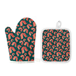 Camping Tent Pattern Print Oven Mitt And Pot Holder Set
