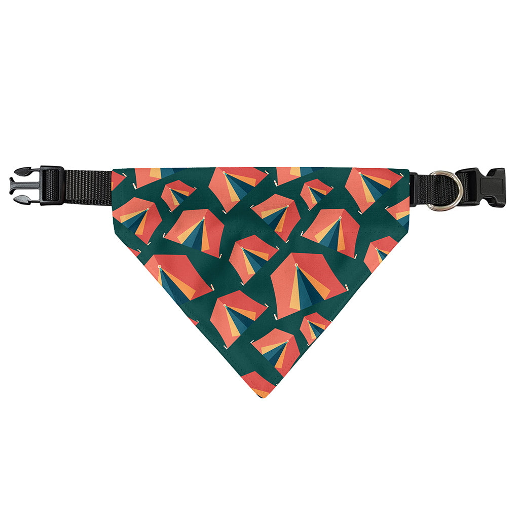 Camping Tent Pattern Print Over The Collar Dog Bandana