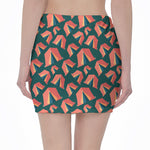 Camping Tent Pattern Print Pencil Mini Skirt