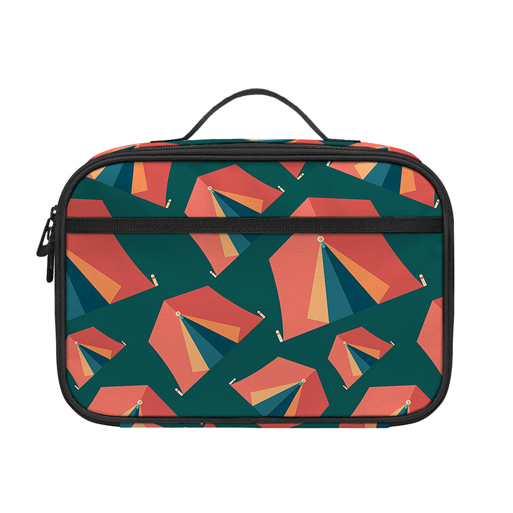 Camping Tent Pattern Print Portable Lunch Bag