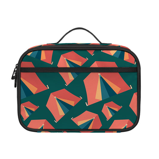 Camping Tent Pattern Print Portable Lunch Bag