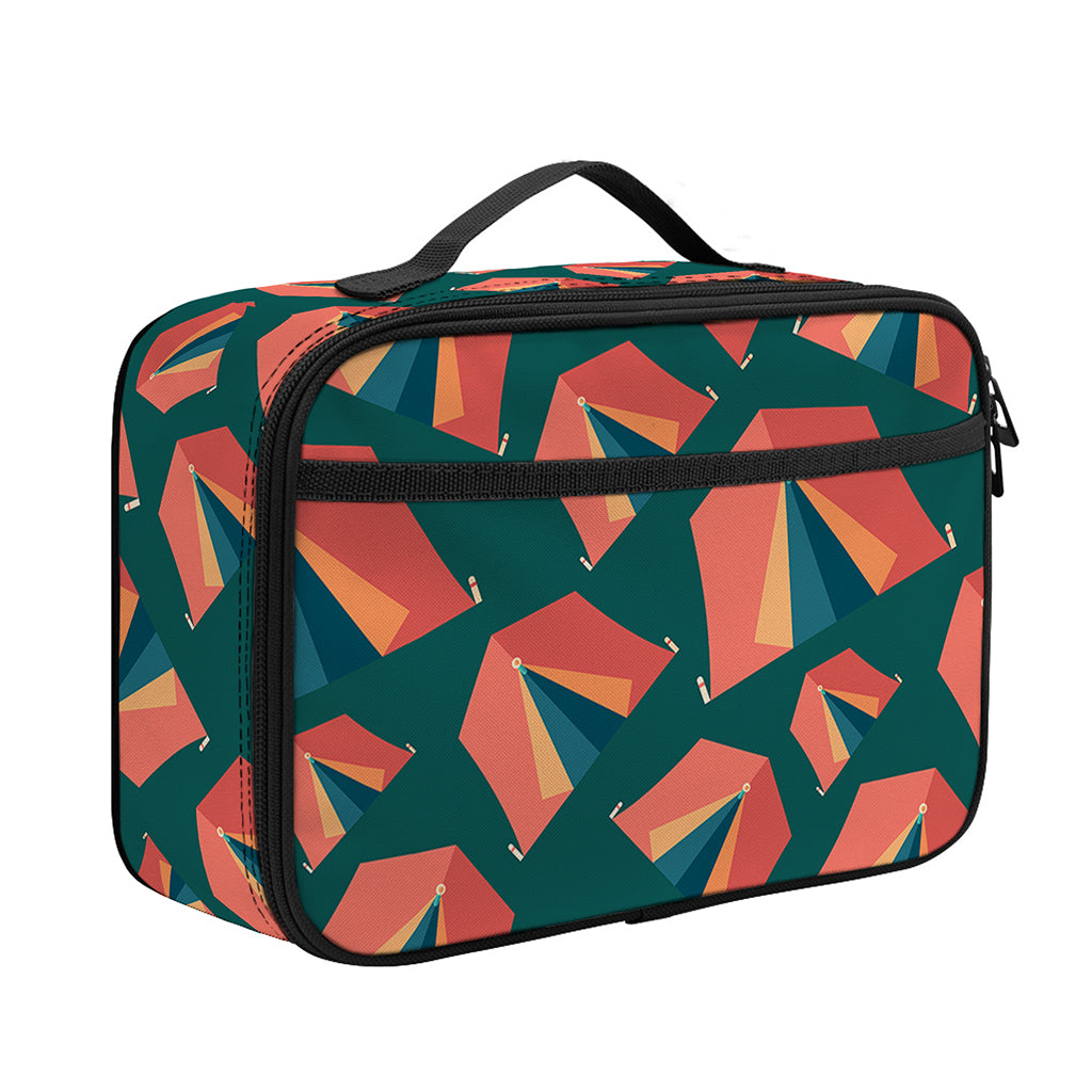 Camping Tent Pattern Print Portable Lunch Bag
