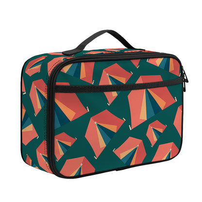 Camping Tent Pattern Print Portable Lunch Bag